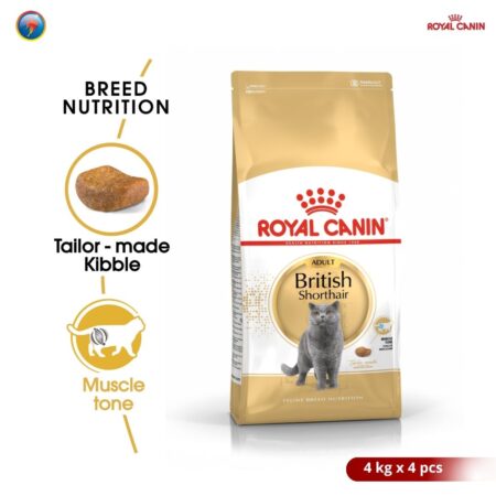Royal Canin British Shorthair Adult 4kg x 4pcs Dry Makanan Kucing Dewasa - Feline Breed Nutrition