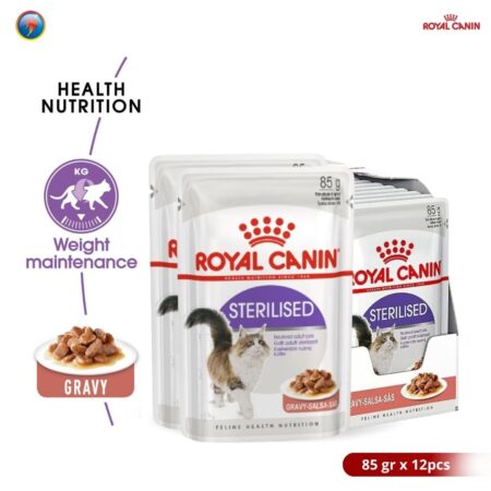 Royal Canin Sterilised Gravy Pouch 85g x12pcs (BOX) - Makanan Basah Kucing