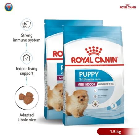 Royal Canin Mini Indoor Puppy 1.5 kg Dry Makanan Anak Anjing - Size Health Nutrition