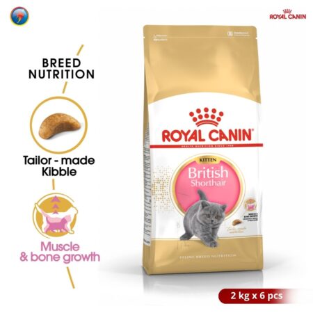 Royal Canin British Shorthair Kitten 2kg x 6pcs Dry Makanan Anak Kucing - Feline Breed Nutrition