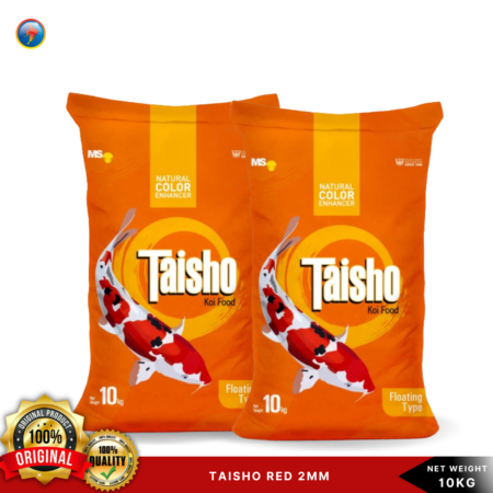 TAISHO Koi Food 2MM 10KG (SMALL) | Makanan Ikan Warna Pelet Merah 2mm Floating Type 10kg